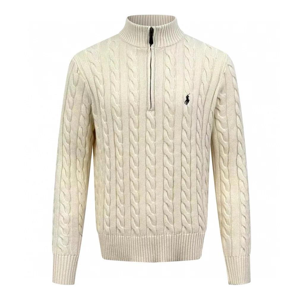P420 Exclusive supply] Ralph Lauren cable knitted half-zip sweater (apricot color). The original version was purchased for 1,790 and developed. The fabric is made of custom-woven cotton cable knitted thick wool. It has a fine texture and is comfortable and close to the skin. The pure off-white color as snow is the main color, which interprets silent elegance. The classic cable knitted structure design injects soul. The arrangement is precise and orderly. The exquisite pony logo is embellished with it. It brings an atmosphere of freedom and vitality and is highly recognizable. The zippered half-high collar design has just the right amount of luxury, interpreting high-end style with unique details and adhering to the timeless elegance and taste. Adopt imported machine embroidery technology, use advanced computer control system and precision mechanical components to achieve the iconic pony embroidery operation with high precision and smooth and delicate lines. Three-dimensional cable knitting uses clever shifting and interweaving of coils to cross-shift adjacent coils to create a twisting effect with smooth and regular lines, which is time-consuming and labor-intensive. Garment washing water softening and deodorizing process uses professional washing equipment and specific detergents to deeply clean and deodorize clothes to improve the feel and appearance of clothes. Size:S/M/L/XL